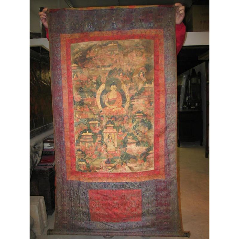 Thangka  - Tibetan Buddhist Painting on Cloth - 19thC | Indigo Oriental Antiques