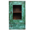 Green Painted Teak Glazed Wall Cabinet - Ca 1930