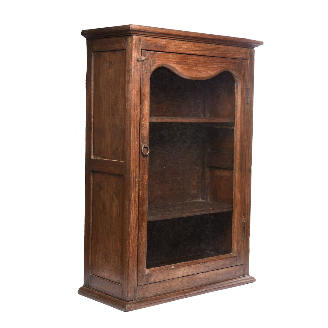 Indian Glazed Teak Wall Cabinet From Gujarat - Ca 1930 | Indigo Antiques