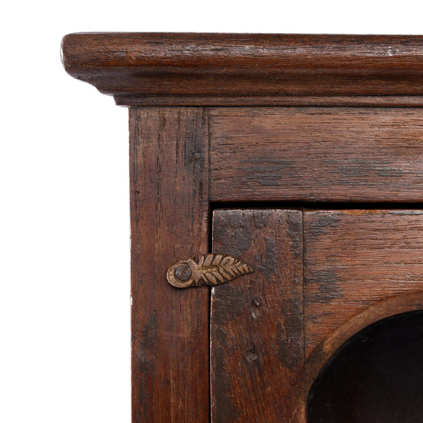 Indian Glazed Teak Wall Cabinet From Gujarat - Ca 1930