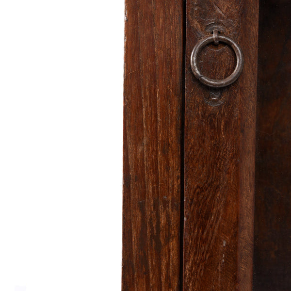Indian Glazed Teak Wall Cabinet From Gujarat - Ca 1930