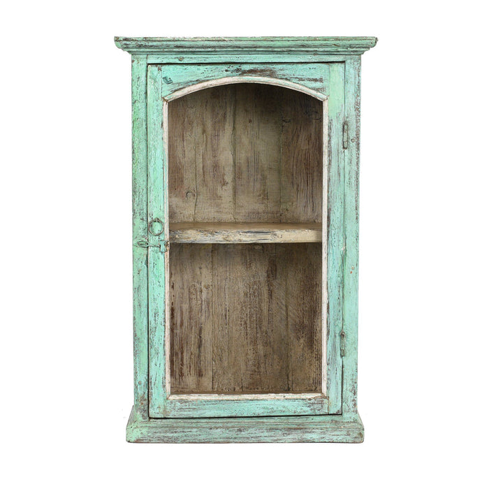 Painted Teak Glazed Wall Cabinet - Ca 1930 | Indigo Antiques