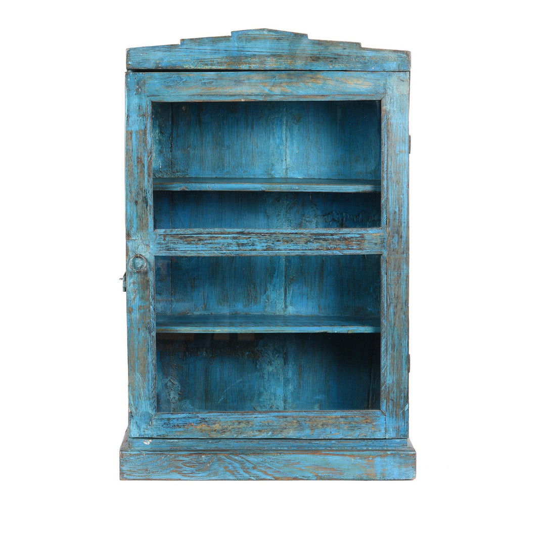 Painted Teak Glazed Wall Cabinet - Ca 1930 | Indigo Antiques