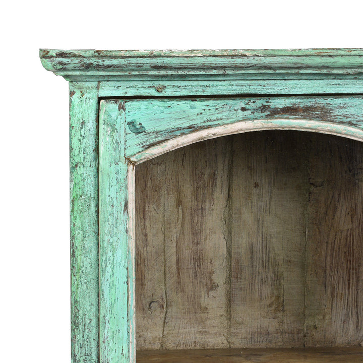Detail of Painted Teak Glazed Wall Cabinet - Ca 1930 | Indigo Antiques