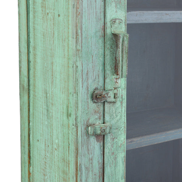 Painted Teak Glazed Wall Cabinet - Ca 1930