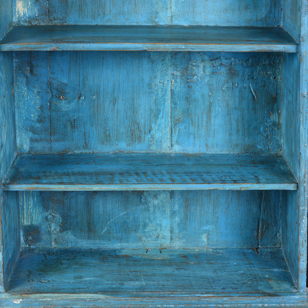 Interiror Detail From Painted Teak Glazed Wall Cabinet - Ca 1930 | Indigo Antiques