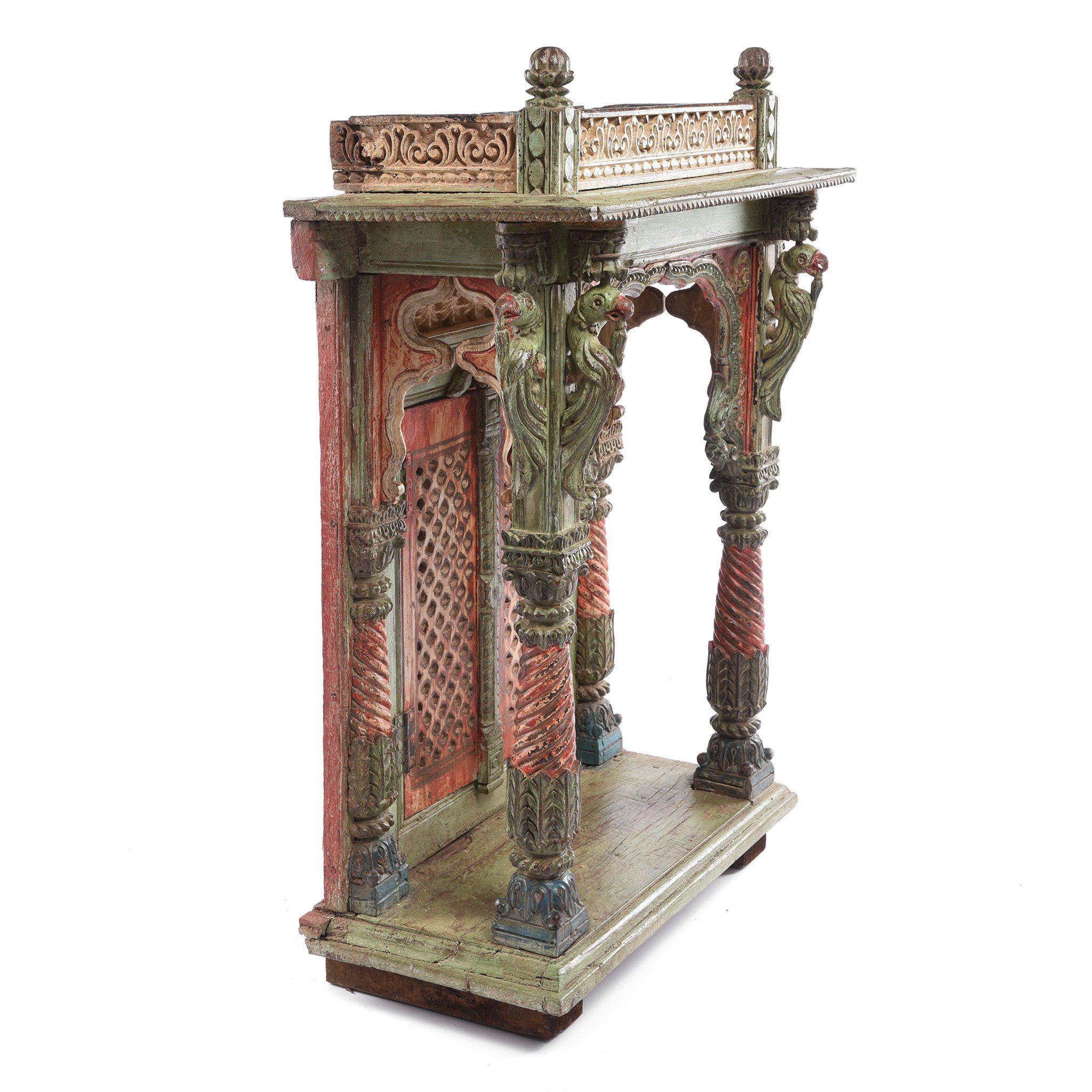 Painted Teak Shrine From Gujarat - 18thC | Indigo Antiques