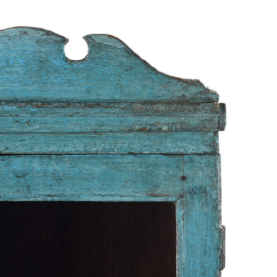 Light Blue Teak Glazed Wall Cabinet - Ca 1930 - 37 x 23 x 65 (wxdxh cms) - A6194V8