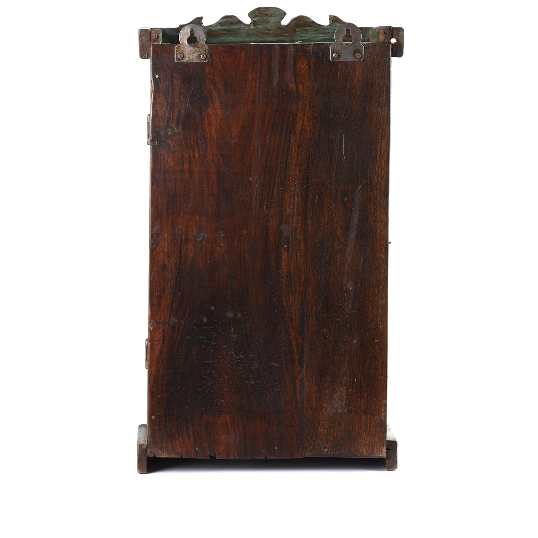 Mint Painted Teak Glazed Wall Cabinet - Ca 1930 - 33 x 13 x 59 (wxdxh cms) - A6194V7
