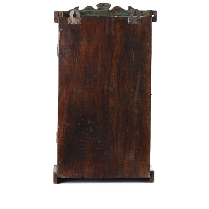 Mint Painted Teak Glazed Wall Cabinet - Ca 1930 - 33 x 13 x 59 (wxdxh cms) - A6194V7