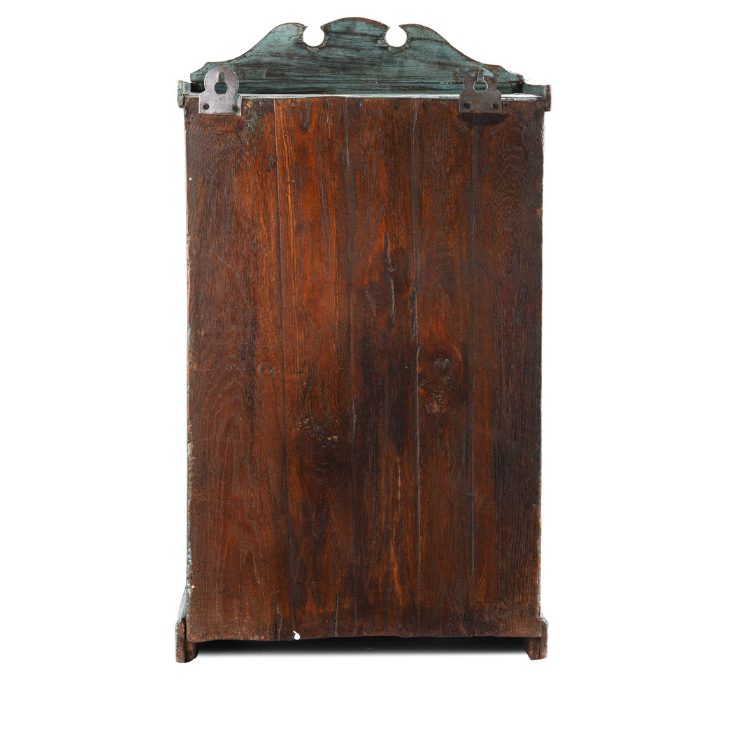 Light Blue Teak Glazed Wall Cabinet - Ca 1930 - 37 x 23 x 65 (wxdxh cms) - A6194V8