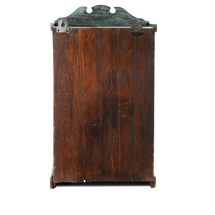 Light Blue Teak Glazed Wall Cabinet - Ca 1930 - 37 x 23 x 65 (wxdxh cms) - A6194V8