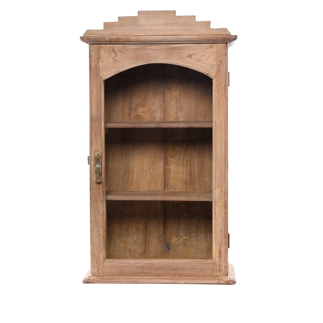 Vintage Glazed Teak Wall Cabinet From Gujarat - Ca 1930 | Indigo Antiques