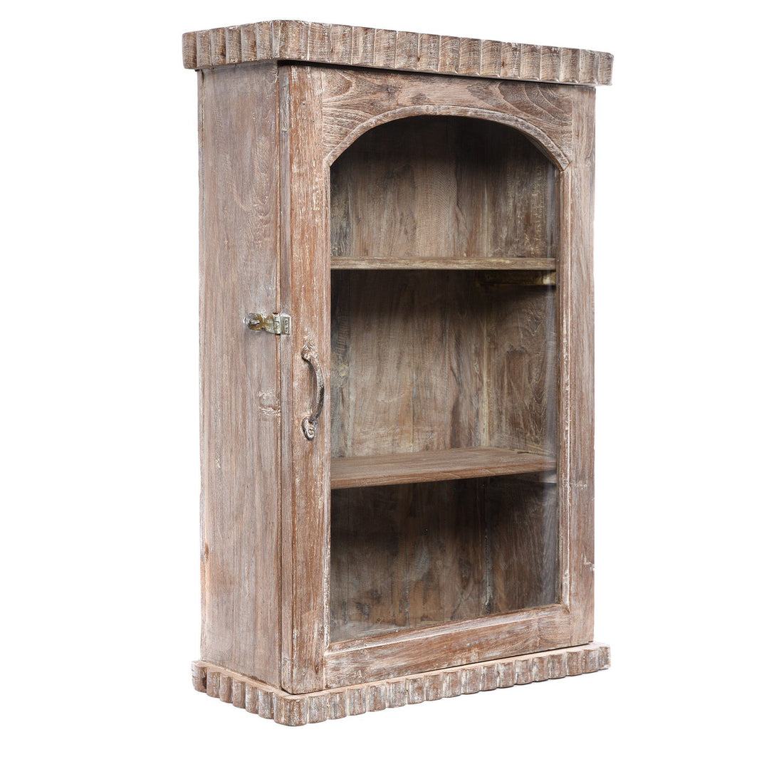 Vintage Glazed Teak Wall Cabinet From Gujarat - Ca 1930 | Indigo Antiques