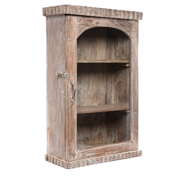 Vintage Glazed Teak Wall Cabinet From Gujarat - Ca 1930 | Indigo Antiques