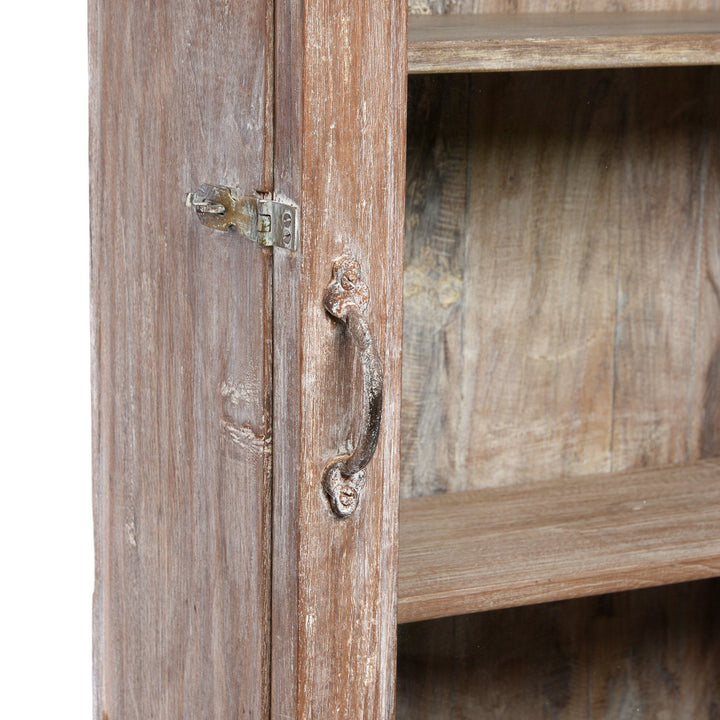Vintage Glazed Teak Wall Cabinet From Gujarat - Ca 1930 | Indigo Antiques